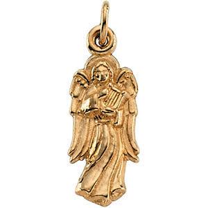 14k Yellow Gold 21x9mm Angel with Harp Pendant 14k Yellow Gold 21x9mm Angel with Harp Pendant