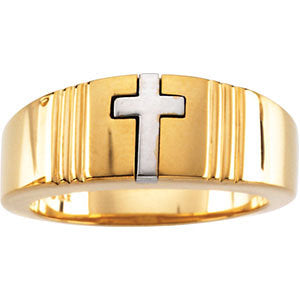Two-Tone Cross Ring, Size 6