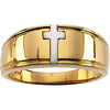Two Tone Cross Duo Wedding Band Ring in 10k Yellow and White Gold ( Size 10 )