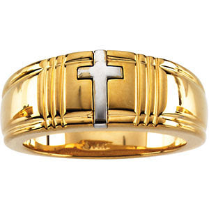 Two-Tone Cross Ring, Size 7