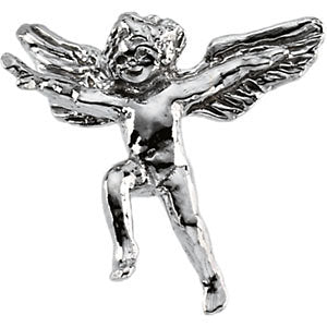 14k White Gold Flying Cherub Lapel Pin 14k White Gold Flying Cherub Lapel Pin