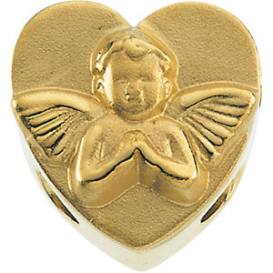 10k Yellow Gold Heart Bracelet Slide with Cherub 10k Yellow Gold Heart Bracelet Slide with Cherub