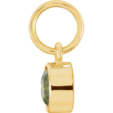 14k Yellow Gold Imitation Peridot Birthstone Charm