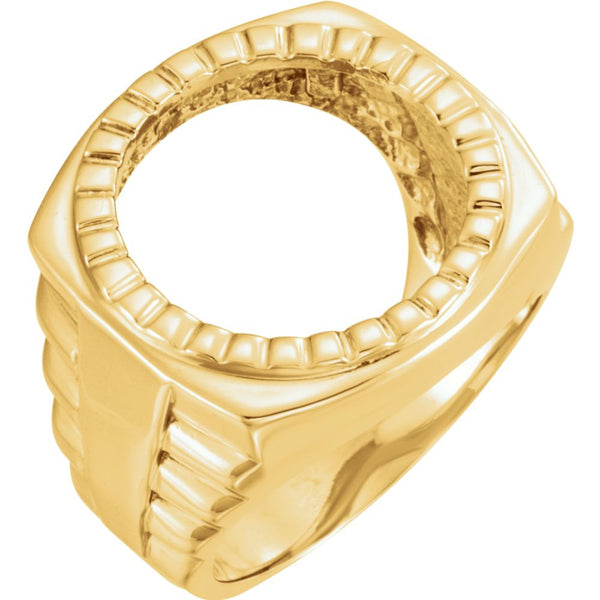 14k Yellow Gold Men's Coin Ring, Size 6