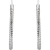 14k White Gold 21mm Rope Design Hoop Earrings