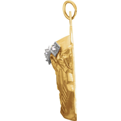 14K Yellow 30.4x22.4mm Face of Jesus Pendant