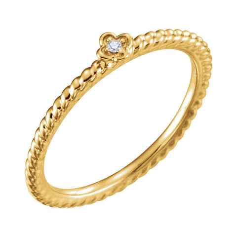 14k Yellow Gold .01 CTW Diamond Stackable Ring