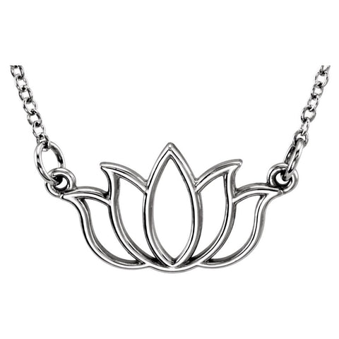 Sterling Silver Tiny Posh Lotus 16-18" Necklace