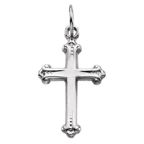 14k White Gold Cross Pendant
