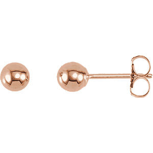 14k Rose Gold 4mm Ball Earrings