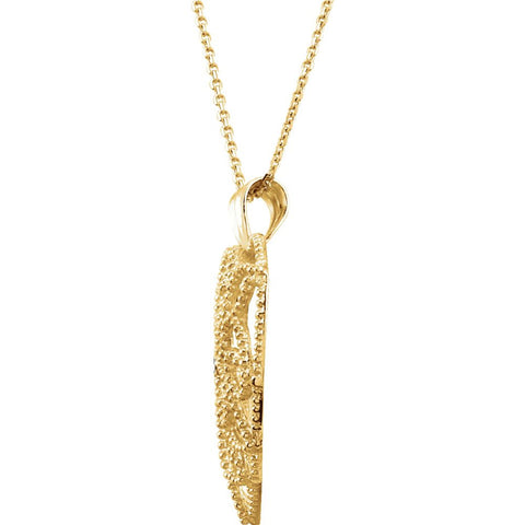 14k Yellow Gold .005 CTW Diamond Heart 18" Necklace