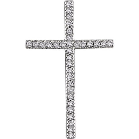 14k White Gold 1/2 CTW Diamond Cross Pendant