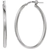 24.00 X 34.00 mm Oval Tube Earrings in Sterling Silver