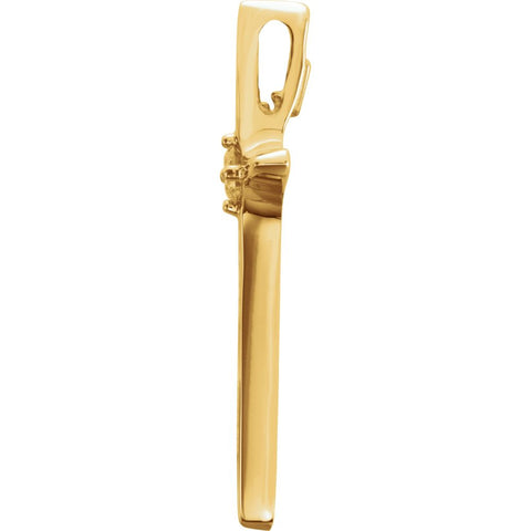 14k Yellow Gold .07 CTW Diamond Cross Pendant
