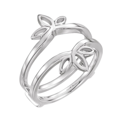 14k White Gold Ring Guard , Size 6