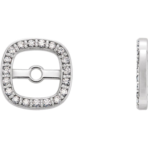 14k White Gold .08 CTW Diamond Earring Jackets