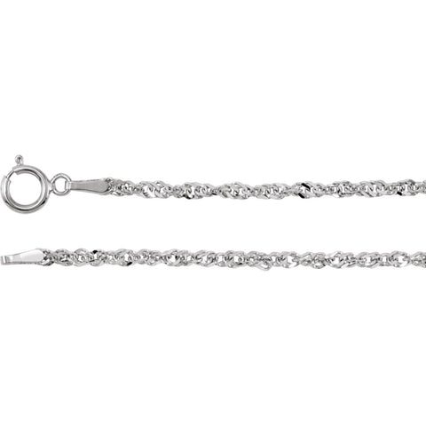 1.75 mm Sparkling Singapore Chain in 14k White Gold ( 20.00 Inch )