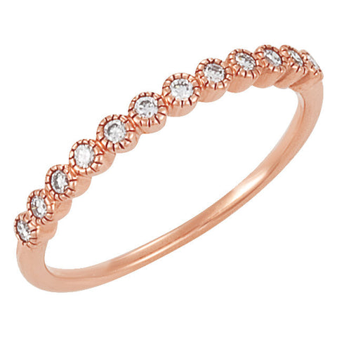 1/6 CTTW Diamond Anniversary Band in 14k Rose Gold (Size 6 )