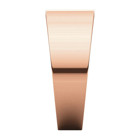 14k Rose Gold 10mm Flat Tapered Band, Size 6
