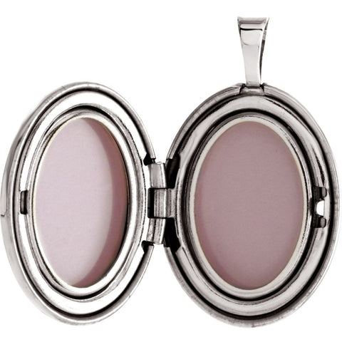 14K Yellow Gold-Plated Sterling Silver .01 CTW Diamond Oval Locket