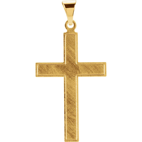 14k Yellow Gold 28x18mm Cross Pendant