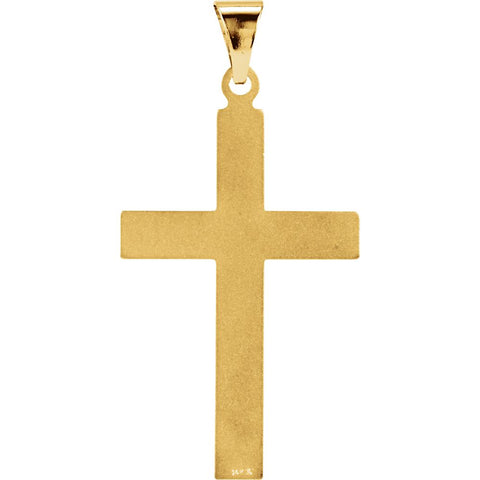 14k Yellow Gold 28x18mm Cross Pendant