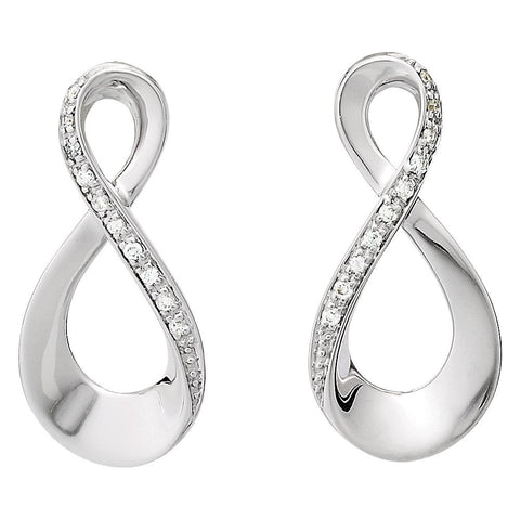 14k White Gold .08 CTW Diamond Infinity-Inspired Earrings