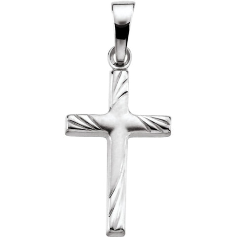 14k White Gold 17.5x12mm Cross Pendant