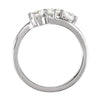 14k White Gold 1 CTW Diamond Three-Stone Ring, Size 7