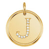 14K Yellow Gold 0.05 CTW Diamond Initial "J" Pendant