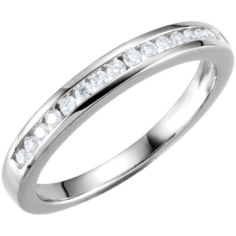 14k White Gold 1/5 CTW Diamond Band, Size 7