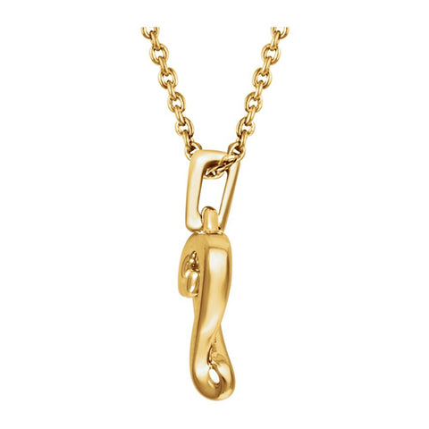 14k Yellow Gold Fancy Heart 16-18" Necklace