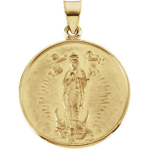 18k Yellow Gold 24.5mm Guadalupe Medal