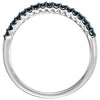 14k White Gold 1/6 CTW Blue Diamond Stackable Ring, Size 7