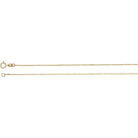 14k Yellow Gold .50mm Diamond Cut Singapore 20" Chain