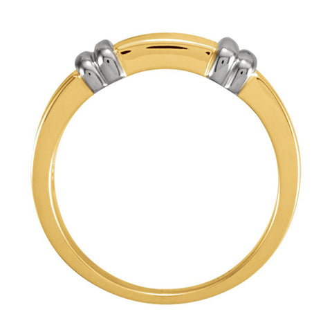 14k White Gold 7mm Ladies Duo Band, Size 7