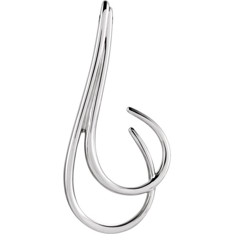 14k White Gold Freeform Pendant