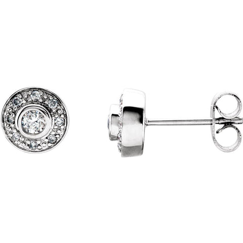 14k White Gold 1/4 CTW Diamond Earrings