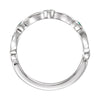 14k White Gold Emerald & 1/6 CTW Diamond Ring, Size 7
