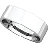 14k White Gold 6mm Square Comfort Fit Band, Size 12.5