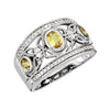 14K White Gold Canary Yellow Sapphire & 1/4 CTW Diamond Ring (Size 6)