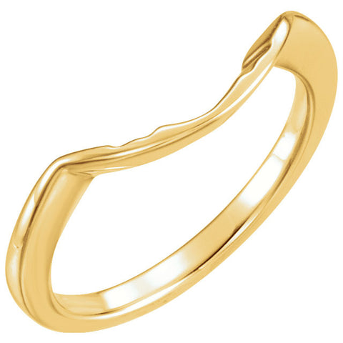 14k Yellow Gold Band for 9.4mm Engagement Ring, Size 6