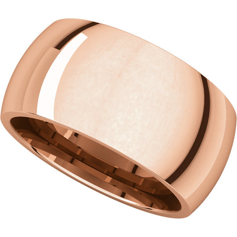 14k Rose Gold 10mm Comfort Fit Band, Size 9