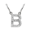 14K White Gold Letter "B" 1/6 CTW Diamond 16-Inch Necklace