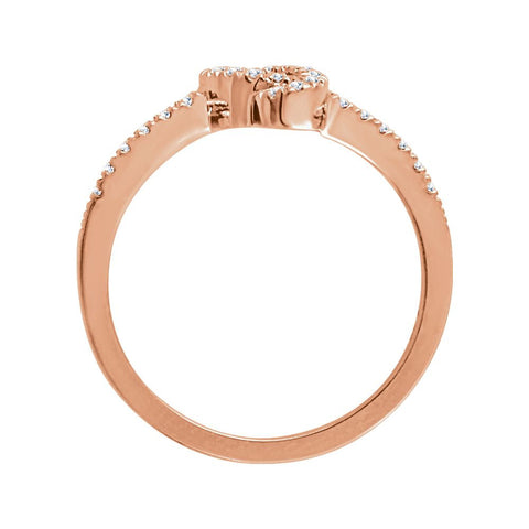 14k Rose Gold 1/6 CTW Diamond Knot Ring, Size 7
