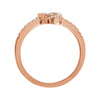 14k Rose Gold 1/6 CTW Diamond Knot Ring, Size 7