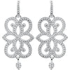 Sterling Silver & 14k White Gold Granulated Scroll Design Earrings