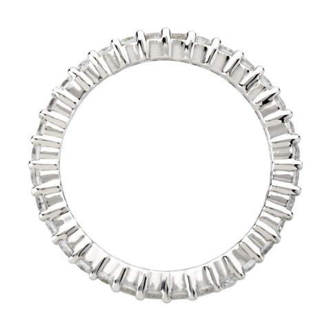 Platinum 1 CTW Diamond Eternity Band Size 6