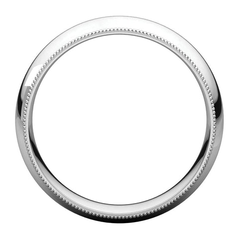 14k White Gold 6mm Milgrain Comfort Fit Band, Size 12.5