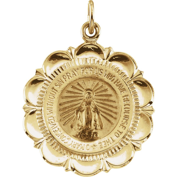 14k Yellow Gold 25x21mm Miraculous Medal